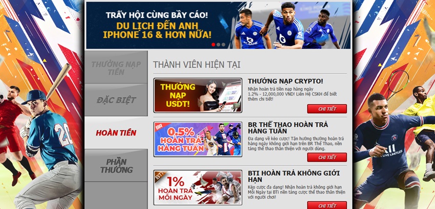 Nhan tien cuoc mien phi 12Bet hoan tien